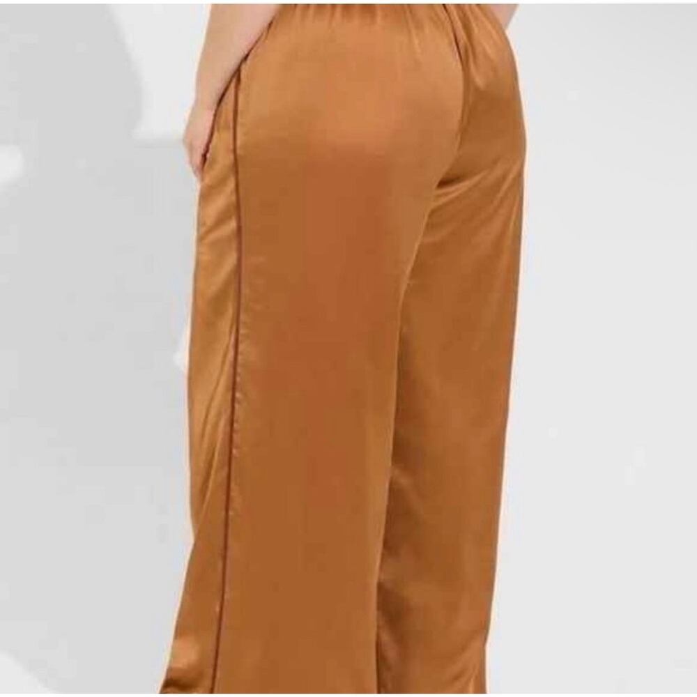 Torrid 5 Gold Copper Streaky Satin High Rise Wide Leg Pants 5 Tall 5x 28 NWT - Picture 2 of 8